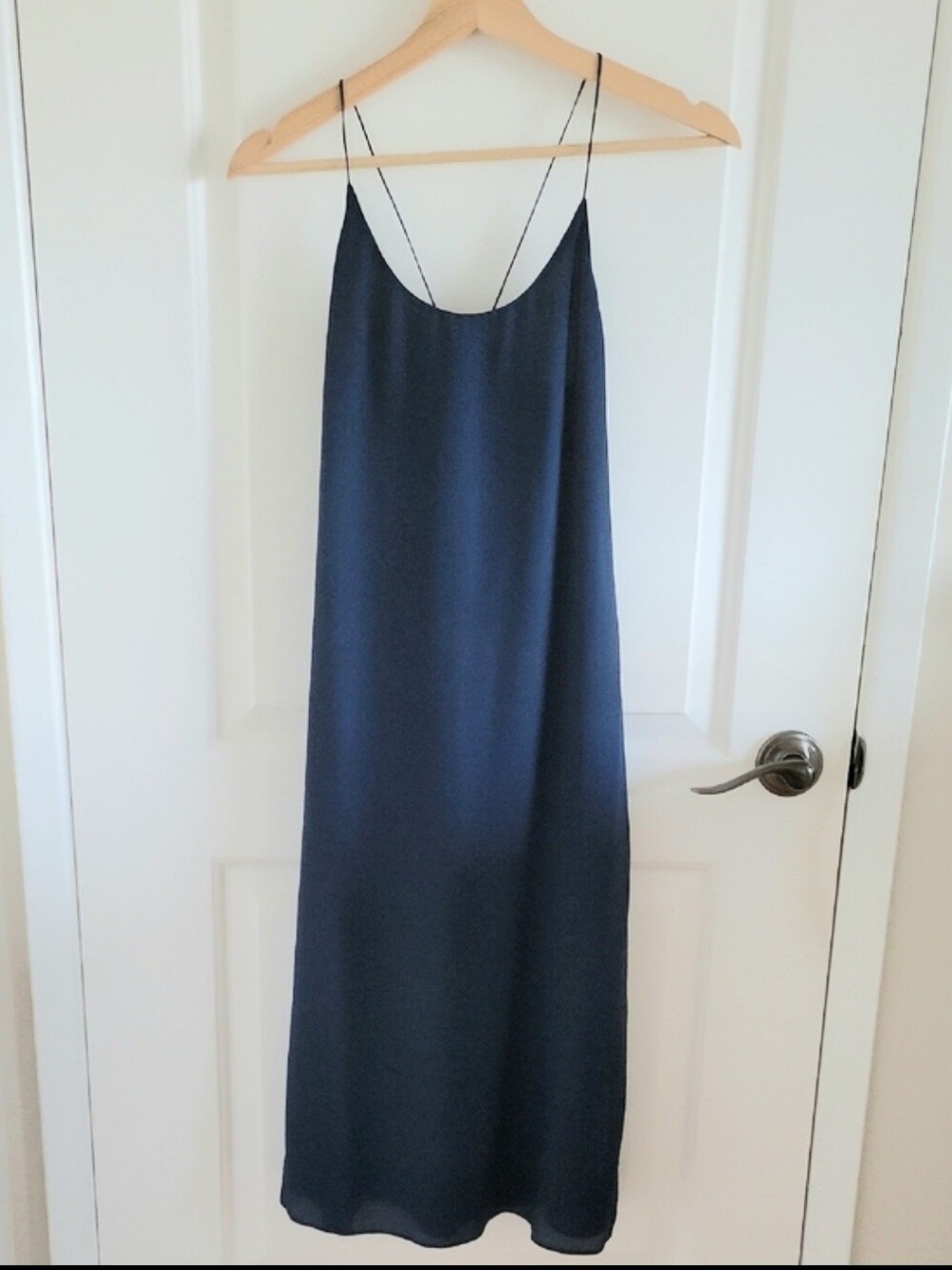 NWOT Madewell Blue Silk Tie Back Slip Dress Size 6